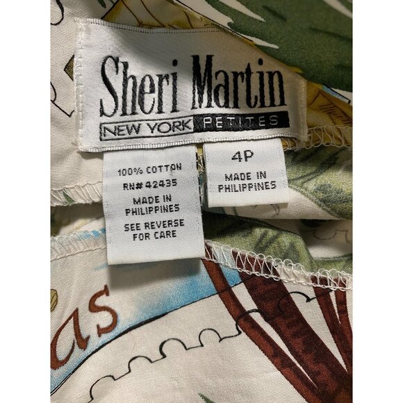 Vintage Sheri Martin Women's Retro Hawaiin Dress Petite Size 4 - Picture 4 of 7